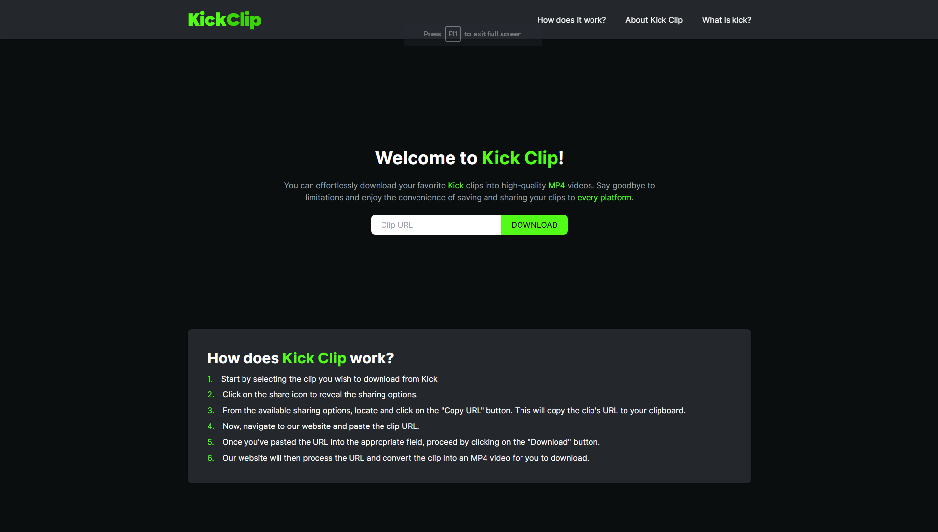 Download razendsnel je favoriete Kick clips met Kickclip.com